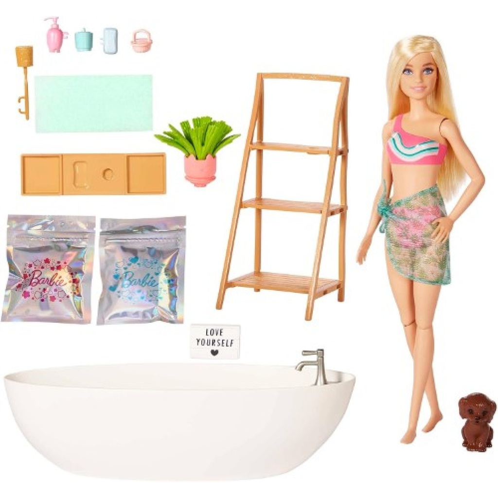 Barbie Doll &amp; Bathtub Playset - Confetti Soap &amp; Accessories