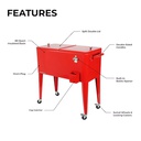 Permasteel Cooler 80 Qt. Red