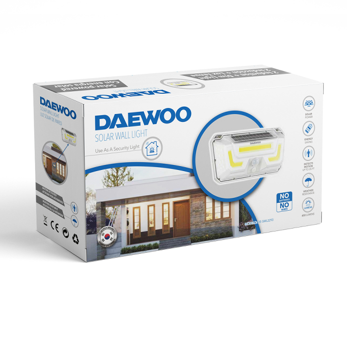 Daewoo Outdoor Solar Wall Light with Motion Sensor 50 LED