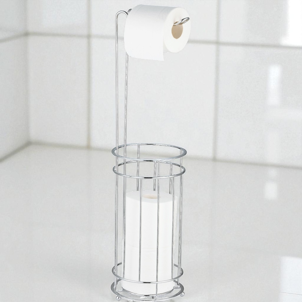 Royal Homes Freestanding Toilet Paper Holder Metal, Chrome