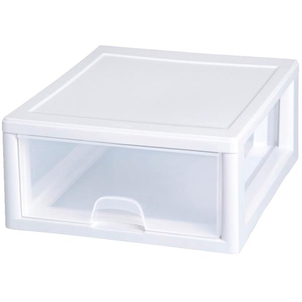 Sterilite 16 Quart Stackable Storage Drawer 14 x 6 x 17 In, White