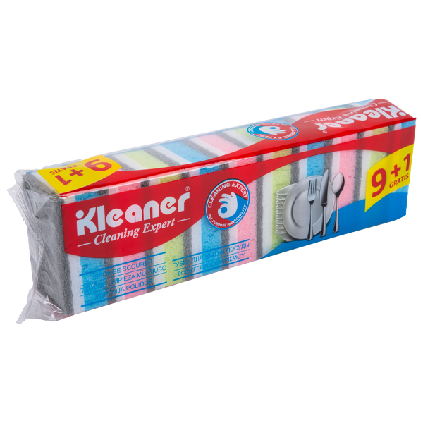Kleaner 10pk Sponge Scourer 9 x 5.8 x 3 cm