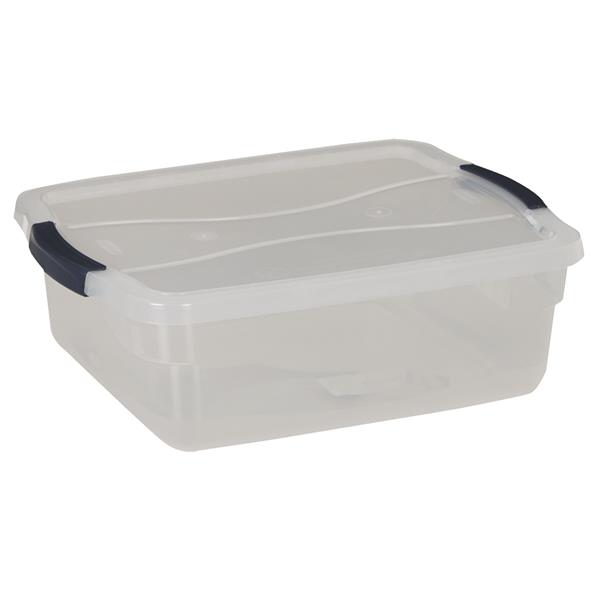 Rubbermaid Clever Store Latching Lid Storage Tote 16 Qt. Clear