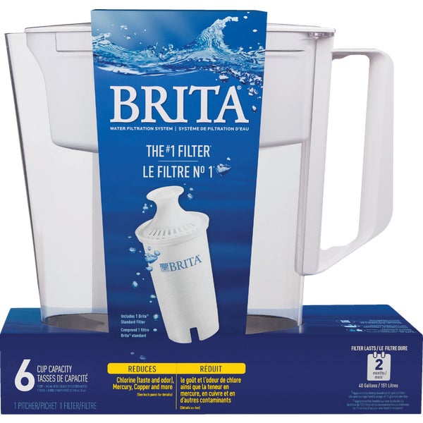 Brita Water Filter Pitcher 6-Cup, White