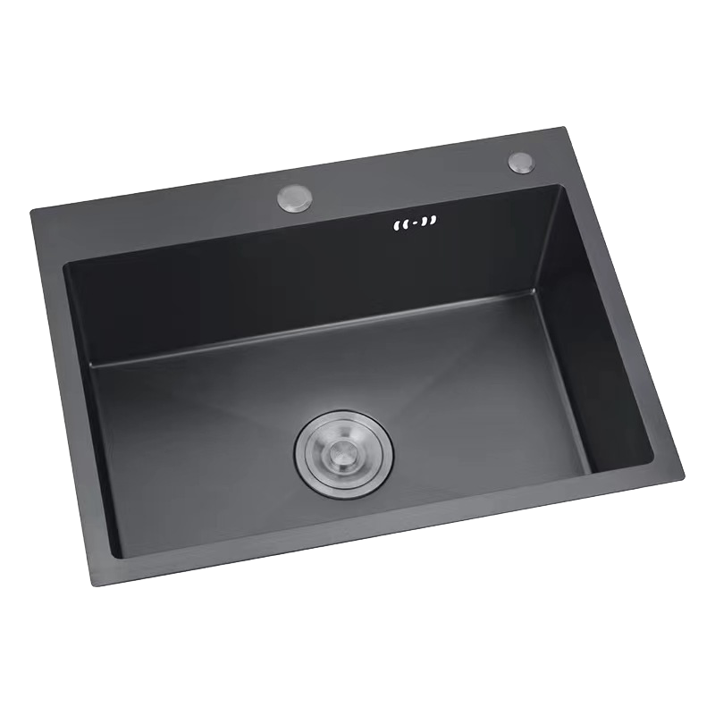 Royal Homes Top-mount Kitchen Sink 27.5 x 17.7 x 7.8 In. Nano Black Finish