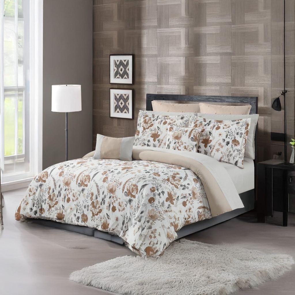 Forrest Lake Ethan 11pc Queen Comforter Set, Taupe