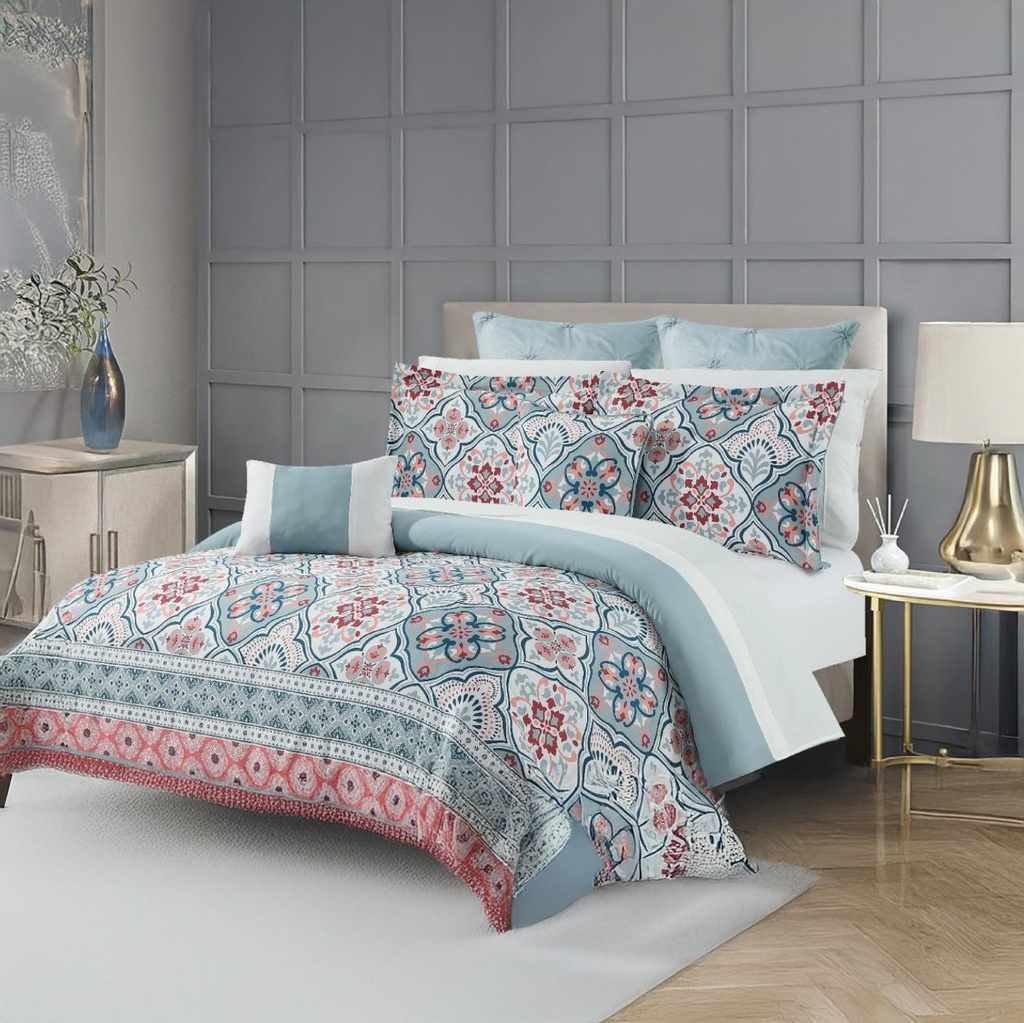 Forrest Lake Lennon 11pc Queen Comforter Set, Teal