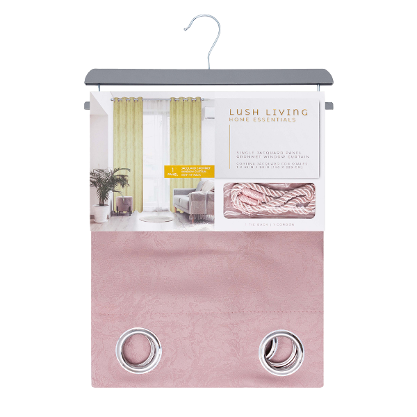 Nina Grommet Window Curtain Panel 55 x 90 In. Pink