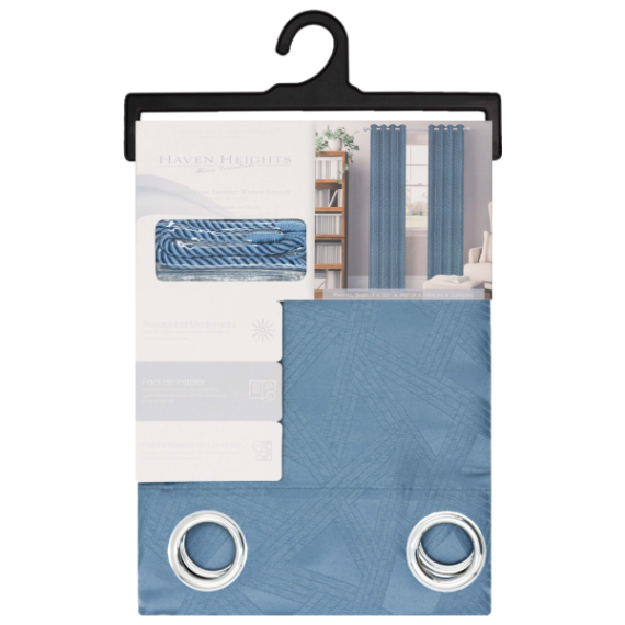 Trilia Grommet Window Curtain Panel with Tie Back 55 x 90 In. Grey