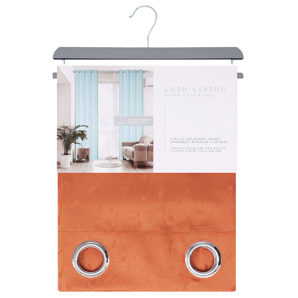 Vineburg Grommet Window Curtain Panel with Tie Back 55 x 90 In. Cinnamon