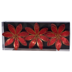 Miro Christmas Flower 13x3cm, Red (3-pc Set)