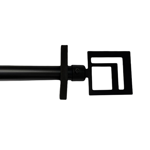 Classy Homes Curtain Rod 48-84 in Double Black 16/19