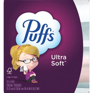 Puffs Ultra Soft Facial Tissue, 1 Mega Cube Box (72-Count)