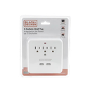 Black &amp; Decker 3-Outlet Wall Tap with 2 USB-A, Phone Holder