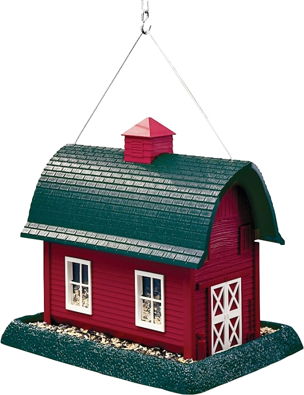 ****North States Wild Bird Feeder Barn, Pole Mounting 8 lb. 11.5 In. H, Plastic, Red