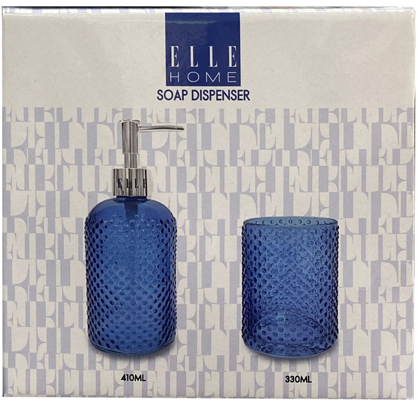 Elle Home 2pc Soap Dispenser Set, Blue