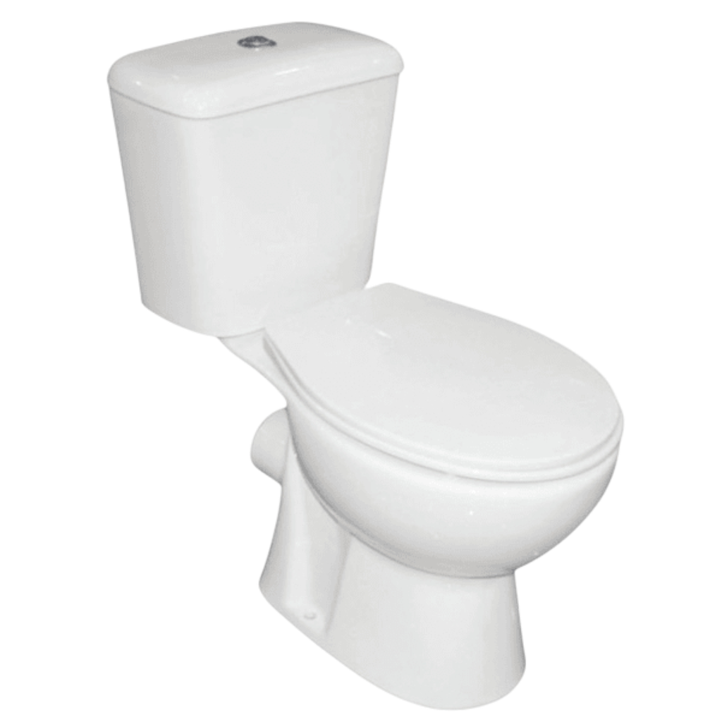 Briggs Two-Piece, P-Trap Toilet, Elongated, Dual Flush Top Push Button, White