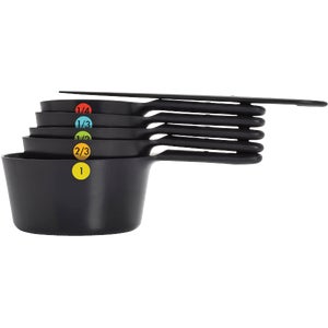 OXO Good Grips Plastic Measuring Cup Set, Black (6-Piece)