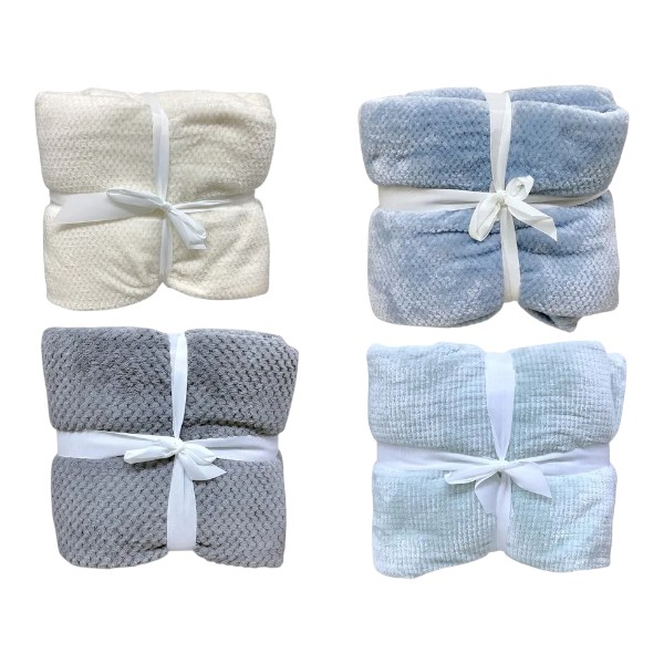 Cozy Living Textured Coral Blanket