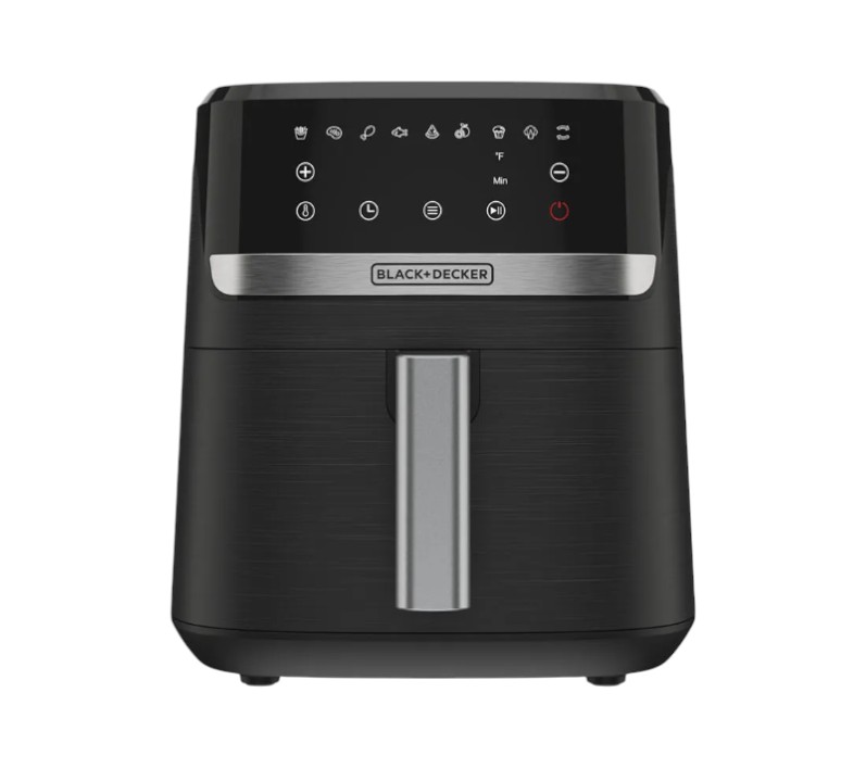 Black &amp; Decker Purifry Air Fryer 6 Quart, Digital Touch Screen, 9 Pre-Programmed Functions, Black
