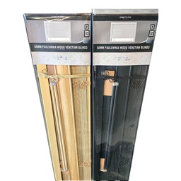 [KC202052334NA] Kenneth Cole Paulownia Wood Venetian Blinds 72"x90.5" (183x230Cm), Nature Brown