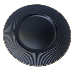 [2361-BG] SoHo Charger Plate, Black