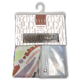 [EB202406134] Elle Home 14pc Shower Curtain/ Liner Set with Hooks