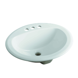 [S5515WH] Briggs Ceramic Bathroom Sink Drop-In 20x17 In. Round, White