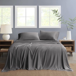 [NSH4PC-FULL-DGRY] Nautica Full Sheet Set Solid 4pc Dark Grey