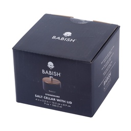 [138199.02R] Babish Salt Cellar with Lid Round 9 oz, 3.5 In. Stoneware, Black