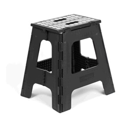 [ZZ14-BK] Kikkerland Rhino II Tall Folding Step Stool Non-Slip Lightweight Plastic, 300 Lb. Capacity, Black