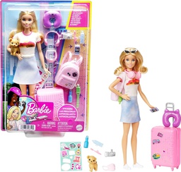 [821-HJY18ABC] Barbie Malibu Travel Set with Puppy