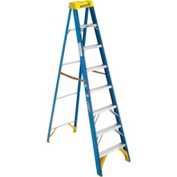 [6008] Werner 8 Ft. Fiberglass Step Ladder with 250 Lb. Load Capacity Type I Ladder Rating
