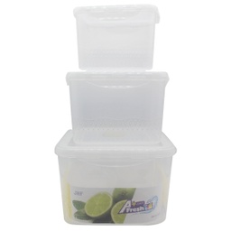 [DMKLB3P-22/ZY-132] ****Duramade 3pc Plastic Lunch Box Set 8.5x8.5x5.5in.