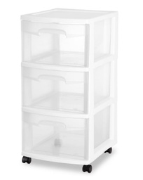 [28308002 / 6133565] Sterilite 3-Drawer Cart, White