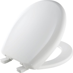 [87SLOW 000 / 87SLOW-000] Mayfair Round Closed Front Premium Sweptback Slow-Close White Plastic Toilet Seat