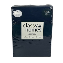 [CHKSSU27507] Classy Homes King 4pc Solid Sheet Set