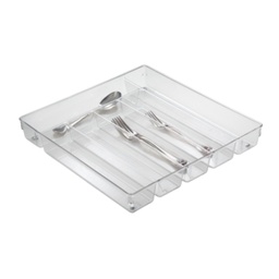 [55930ES / 55930] iDesign Linus Drawer Organizer Cutlery/Utensil Holder, Clear