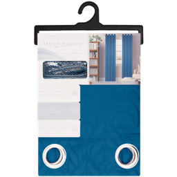 [WPSG47514HBT] Astor Grommet Window Curtain Panel with Tie Back 55 x 90 In. Blue