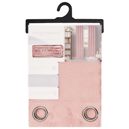 [WPSG47536HBT] Royalty Grommet Window Curtain Panel with Tie Back 55 x 90 In. Blush