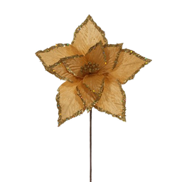 [831-AMX044-24116B] Miro Christmas Poinsettia 11P 35x40cm Gold