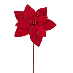 [XQ1672A0291R] Christmas Poinsettia Stem 28x50cm